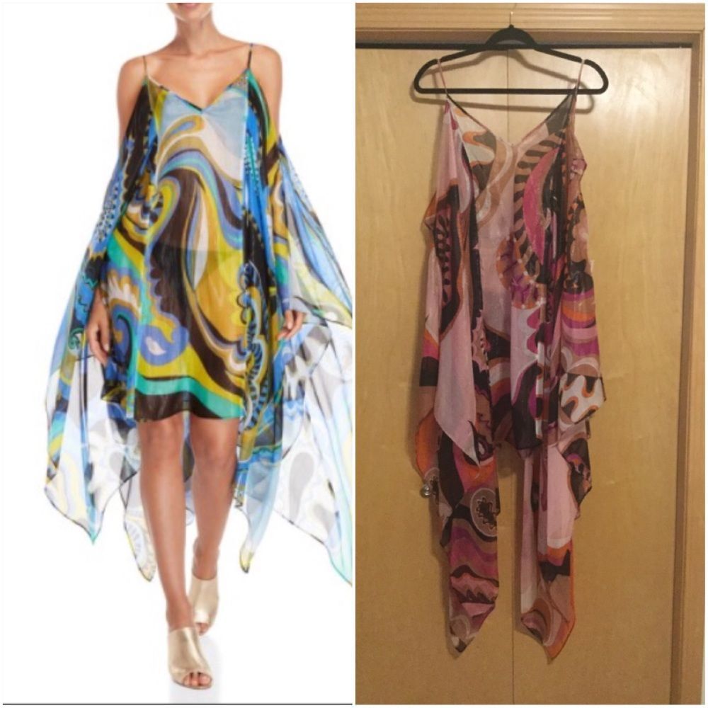 COPY - Emilio Pucci  Printed Cold Shoulder Cover-Up Sheer Dress